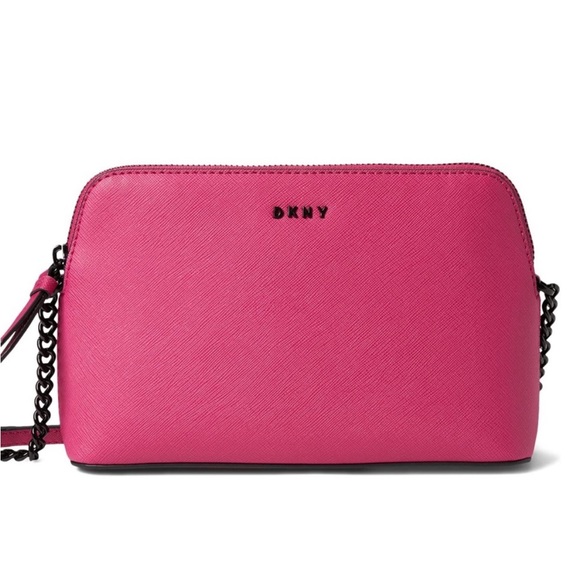 DKNY Bryant Dome Crossbody Bag Lipstick Pink Faux Leather - Picture 1 of 7